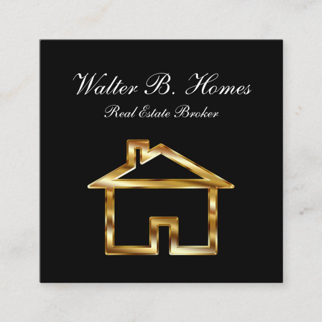 Carte De Visite Carré Agent immobilier chic (Devant)