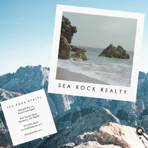 Carte De Visite Carré Agent immobilier unique fait une photo de Ocean Be