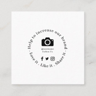 Carte De Visite Carré Aidez notre entreprise à grandir   Abonnés sur les