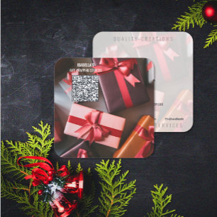 Carte De Visite Carré Ajouter le code QR de Noël photo