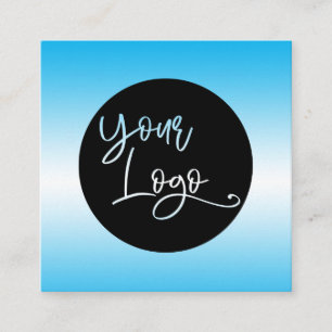 Carte De Visite Carré Ajouter Votre Logo Personnalisé Sur Sky Blue Ombre