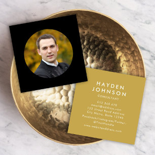 Carte De Visite Carré Ajouter votre photo Simple Minimaliste Couleur mod