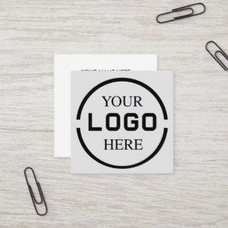 Carte De Visite Carré Ajoutez votre cercle de logo personnalisé blanc