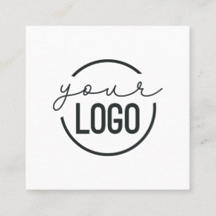 Carte De Visite Carré Ajoutez votre logo Modern Minimal Simple Carré bla