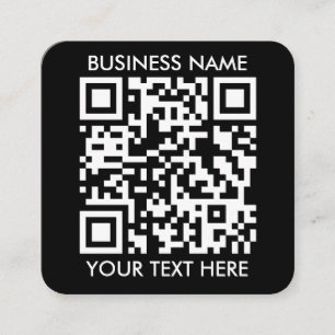 Carte De Visite Carré Ajoutez votre propre code QR texte Scan Minimal Si