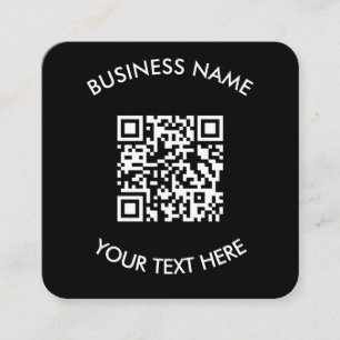 Carte De Visite Carré Ajoutez votre propre texte de code QR Scan Minimal