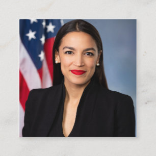 Carte De Visite Carré Alexandria Ocasio Cortez Portrait