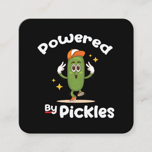 Carte De Visite Carré Alimenté Par Des Pickles Aliments Pickle Drôle (Devant)