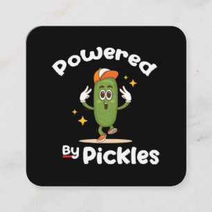 Carte De Visite Carré Alimenté par Pickles Nourriture Pickle Drôle