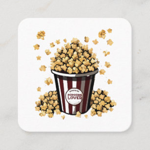 Carte De Visite Carré Amateur de pop-corn