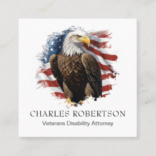 Carte De Visite Carré *~* American QR Flag Bald Eagle AP16