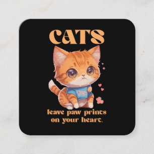 Carte De Visite Carré amour de chat mignon