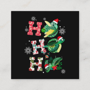 Carte De Visite Carré Amoureux de Noël des tortues amusantes