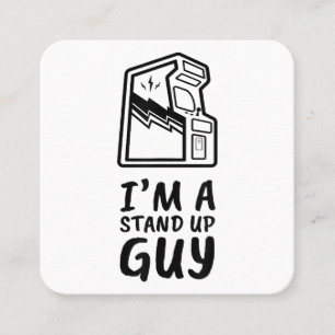 Carte De Visite Carré Amusant Retro Gamer Arcade Old School 80's Video G