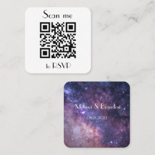 Carte De Visite Carré Analyse de la réponse au code QR du Mariage RSVP