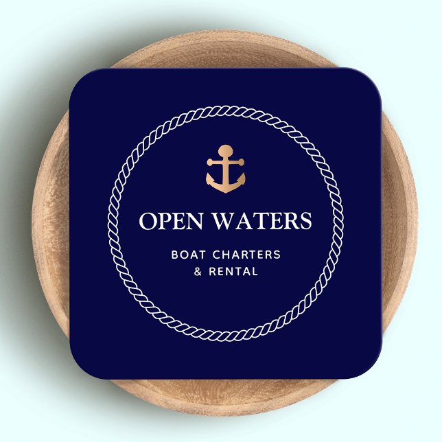 Carte De Visite Carré Ancre nautique (Créateur téléchargé)