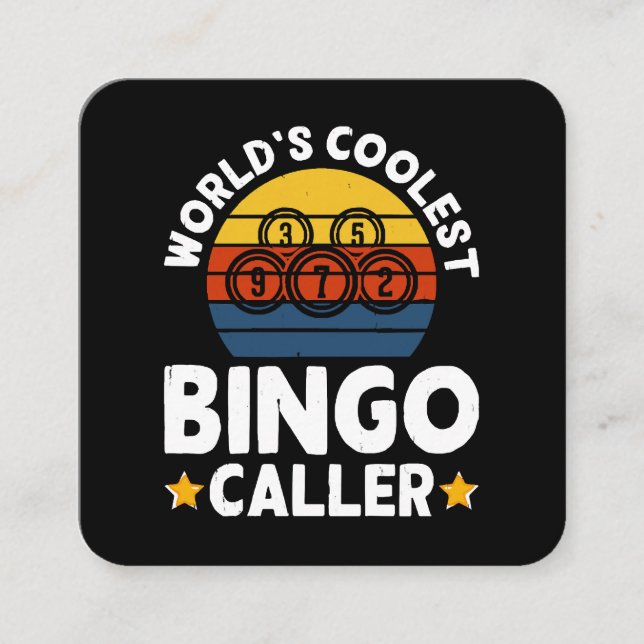 Carte De Visite Carré Animateur de Bingo le Plus Cool du Monde (Devant)