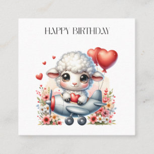 Carte De Visite Carré Anniversaire du pilote de mouton