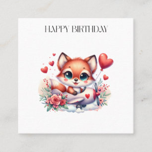 Carte De Visite Carré Anniversaire Pilote Renard