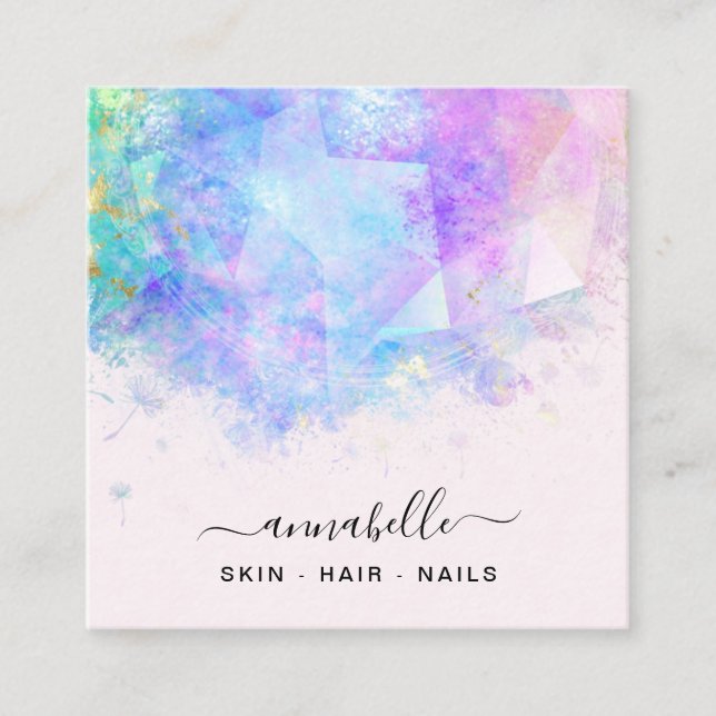 Carte De Visite Carré *~* AP26 Prisme OPAL Arc-en-ciel QR Ethereal Dande (Devant)