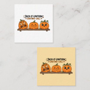 Carte De Visite Carré Appel de casting de citrouille d'Halloween Citroui
