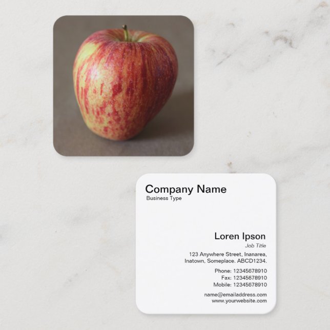 Carte De Visite Carré Apple 01 (Devant / Derrière)