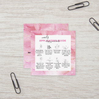 Carte De Visite Carré Application d'aquarelle rose or moderne