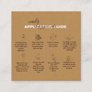 Carte De Visite Carré Application minimale de ongles en terre cuite prof