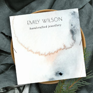 CARTE DE VISITE CARRÉ AQUA BLUE OR WATERCOLOR VAGUES COULEUR ÉCRAN