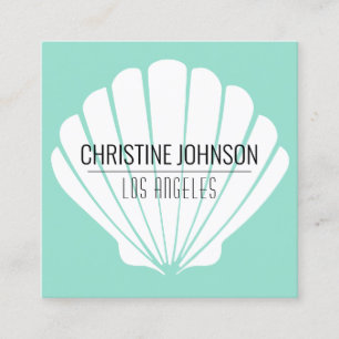 carte de visite carré aqua seashell