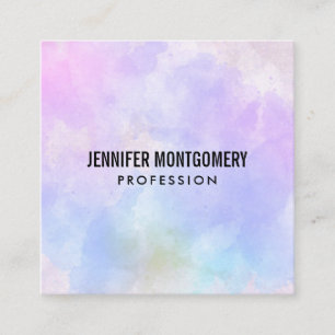 Carte De Visite Carré Aquarelle Abstraite bleu violet élégant