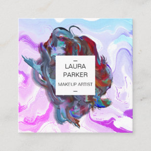 Carte De Visite Carré Aquarelle abstraite brosse à éclaboussure minimale