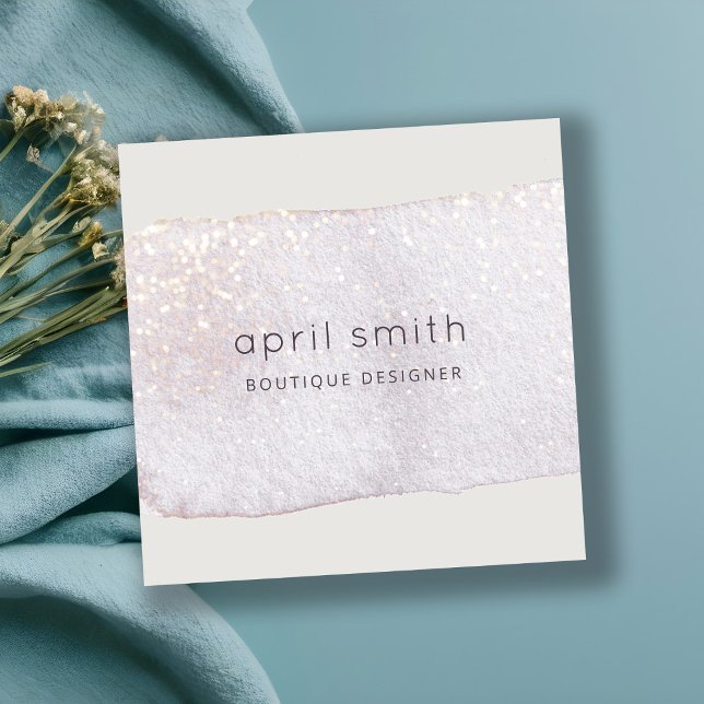 Carte De Visite Carré Aquarelle Abstraite Lilac Brosse Stoke Aquarelle b (Créateur téléchargé)