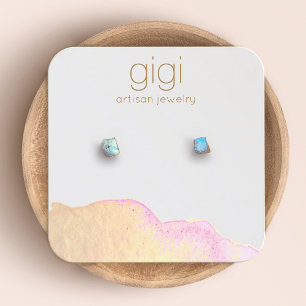 Carte De Visite Carré Aquarelle Abstraits Écrans de l'oreille Porte-écra