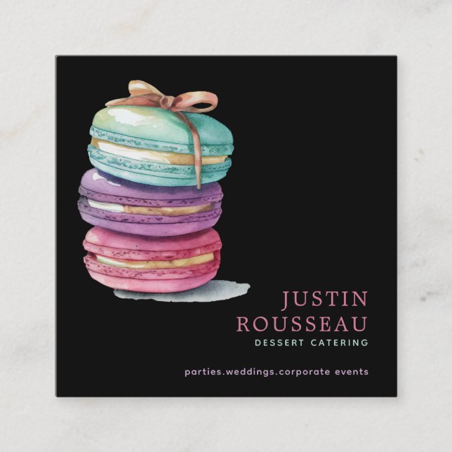 Carte De Visite Carré Aquarelle Baker boulangerie pâtisserie Chef (Devant)