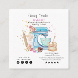 Carte De Visite Carré Aquarelle Boulangerie NOMINATION D'AFFAIRES