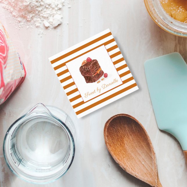 Carte De Visite Carré Aquarelle Boulangerie Sucres (Créateur téléchargé)