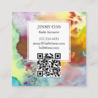 Aquarelle colorée Vivant texturé QR Code