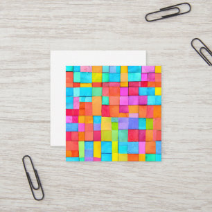 Carte De Visite Carré Aquarelle d'art moderne Abstrait Artiste Couleur d