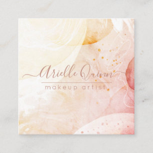 Carte De Visite Carré Aquarelle de maquillage Abstraite