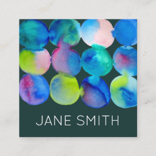Carte De Visite Carré Aquarelle design moderne stylisée industrie créati