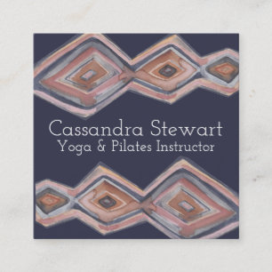 Carte De Visite Carré Aquarelle géométrique peinte à la main