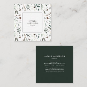 Carte De Visite Carré Aquarelle Musique floral moderne élégant élégant c