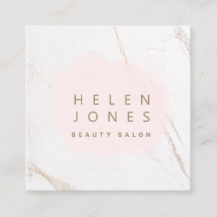 Carte De Visite Carré aquarelle rose splat de marbre