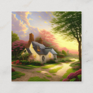 Carte De Visite Carré Aquarelle style pays