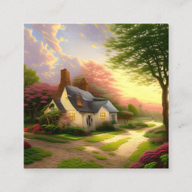 Carte De Visite Carré Aquarelle style pays (Devant)