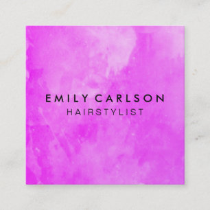 Carte De Visite Carré Aquarelle violette élégante broyée
