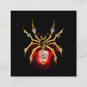 Carte De Visite Carré Araignée en vapeur noire