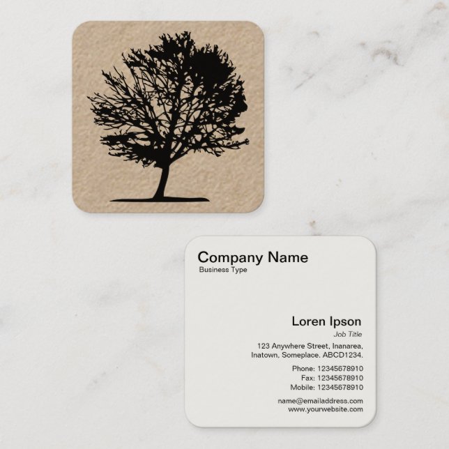Carte De Visite Carré Arbre 02 (Devant / Derrière)