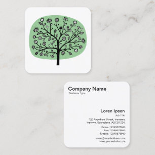 Carte De Visite Carré Arbre à fleurs - Vert fondu